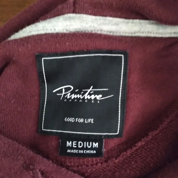 Primitive patch spellout graphic colourblock men's sweatshirt hoodie size M - Picture 6 of 9